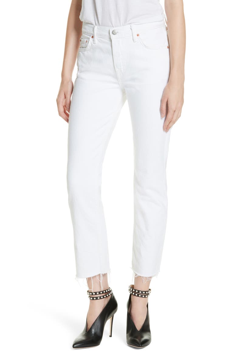 Tatum Crop Flare Jeans, Main, color, WHITE FLAG
