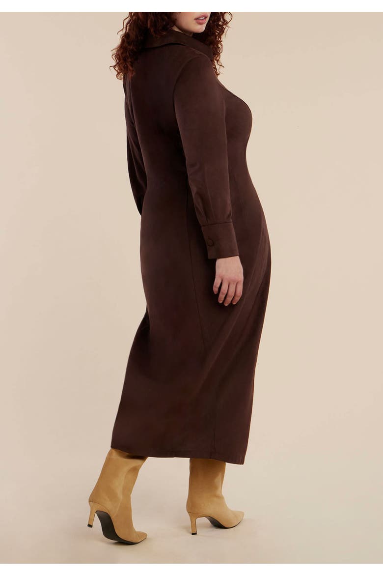 Suede Shirt Dress, Alternate, color, CHOCOLATE TORTE