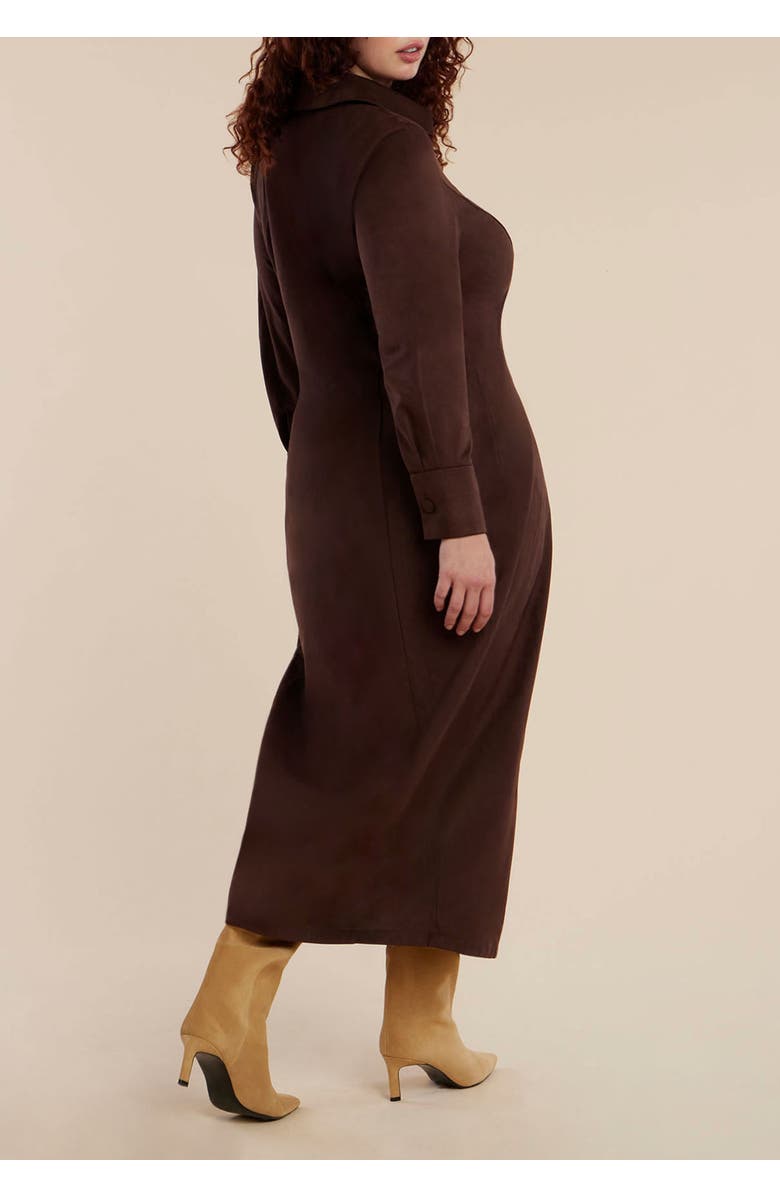 ELOQUII Suede Shirt Dress, Alternate, color,
