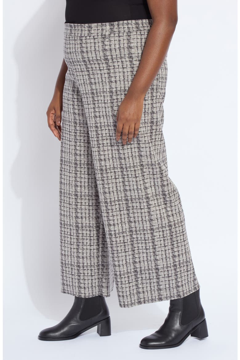 Erin Tweed Print Pull-On High Waist Ankle Wide Leg Pants, Alternate, color, LUSH TWEED TEXTURE