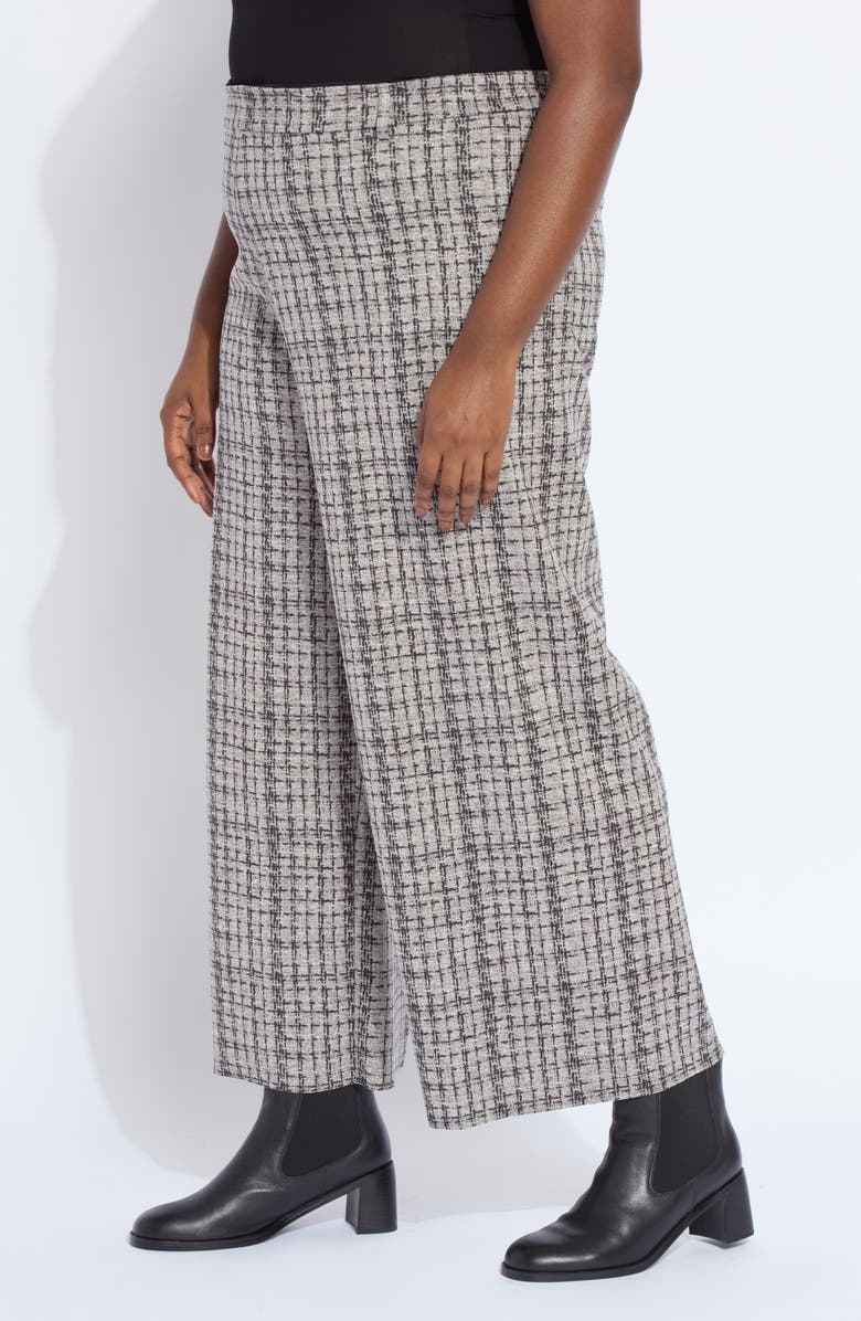Lysse Erin Tweed Print Pull-On High Waist Ankle Wide Leg Pants, Alternate, color, Lush Tweed Texture