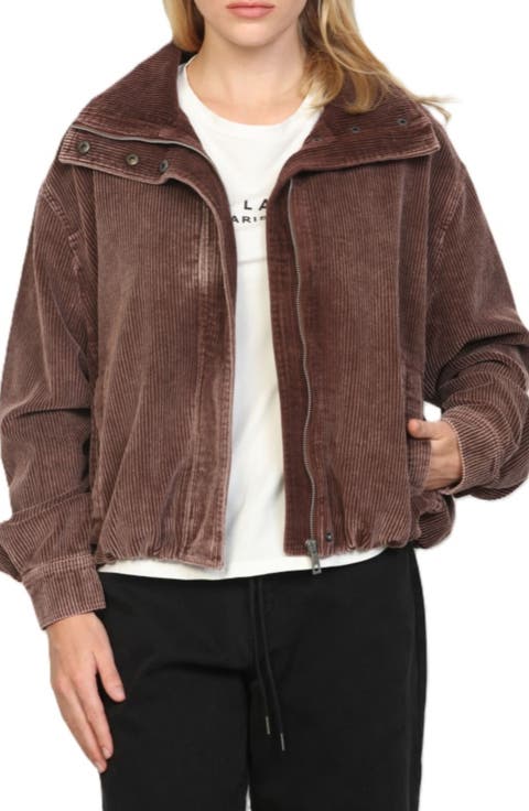 Snow Wash Corduroy Bomber Jacket