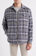 johnnie-O Hassler Fleece Lined Plaid Wool Blend Flannel Shirt Jacket
