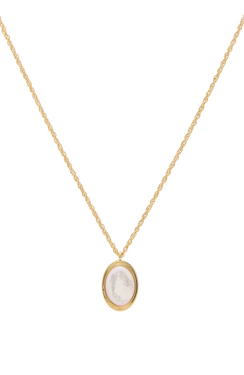 st. Moran Oval Mother-of-Pearl Pendant Necklace, Alternate, color, White