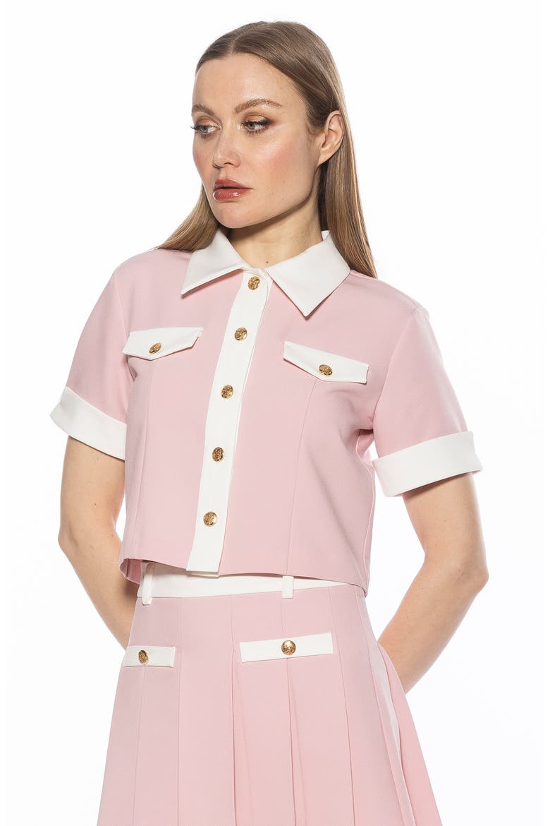 Emery Collared Button-Up Shirt, Alternate, color, PINK