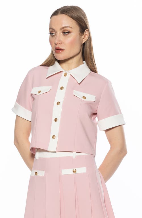 Alexia Admor Emery Collared Button-up Shirt In Pink