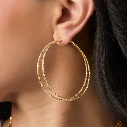 Jessica Simpson 3-piece Gold-tone Hoop Earring Set With Butterfly Details In Gold