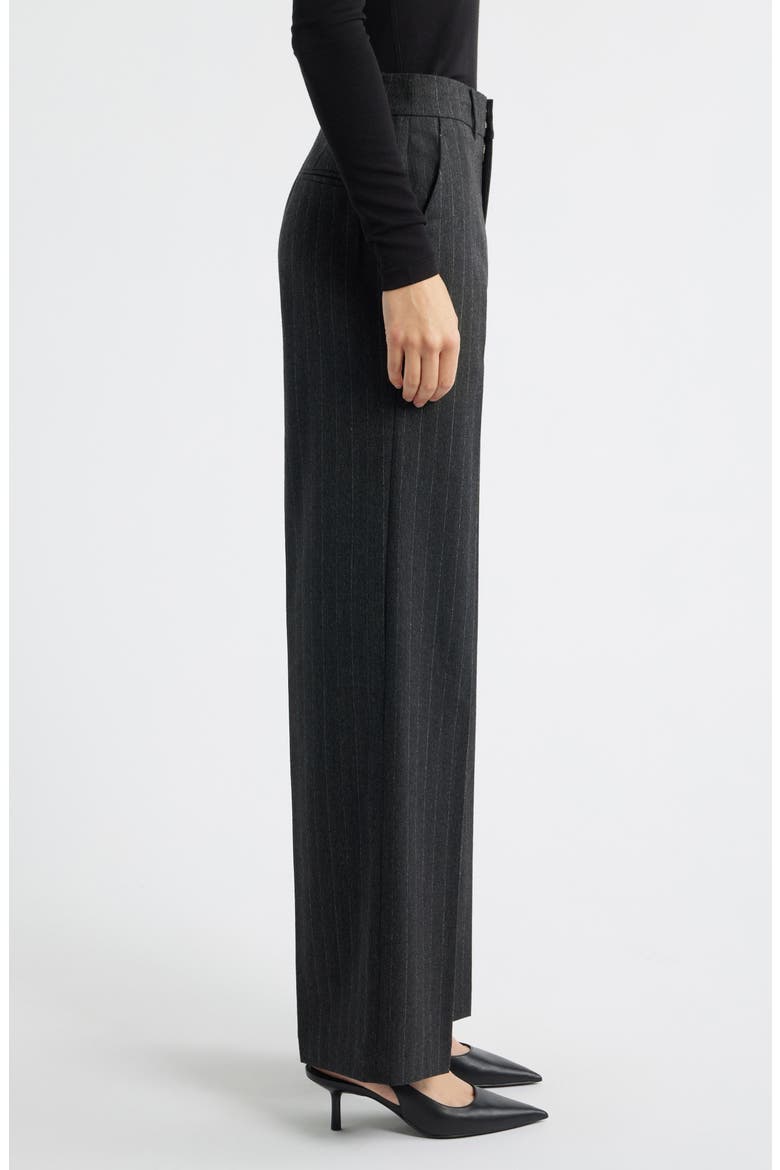 The Relaxed Pinstripe Straight Leg Trousers, Alternate, color, GREY MULTI LUREX