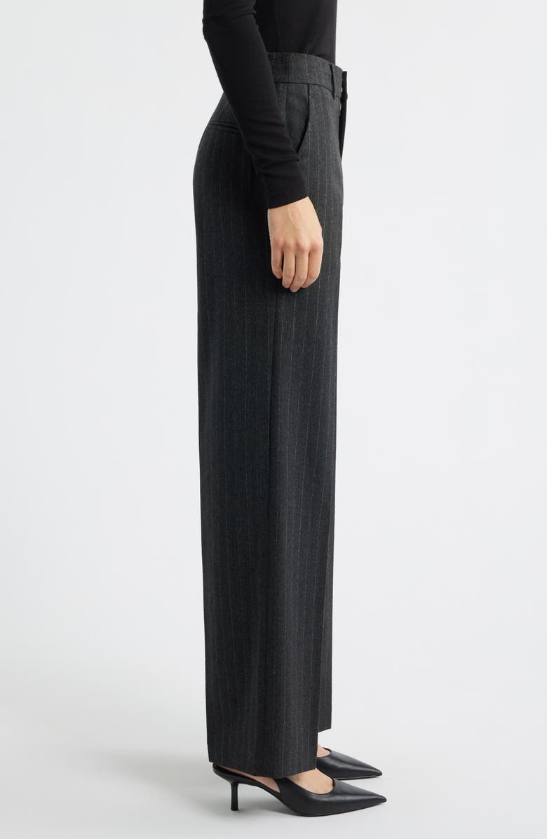FRAME The Relaxed Pinstripe Straight Leg Trousers, Alternate, color, Grey Multi Lurex