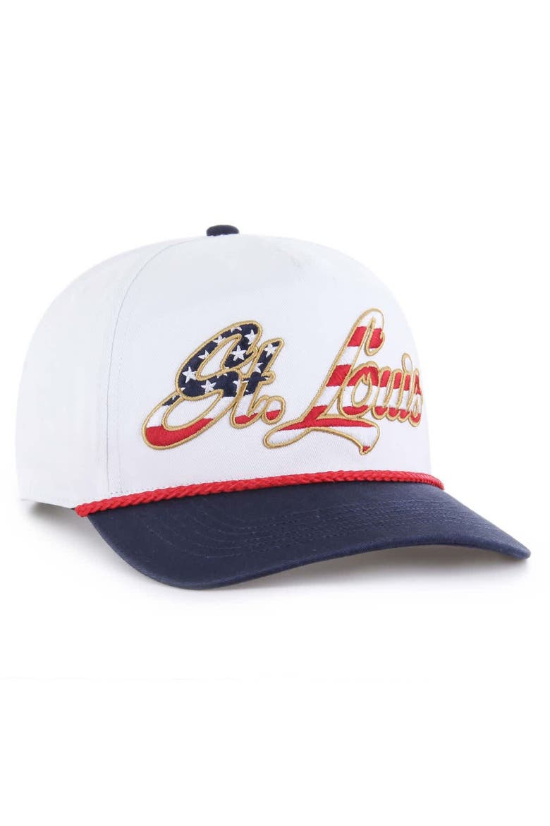 Men's '47 White St. Louis Cardinals Patriotic Overhand Hitch Adjustable Hat, Alternate, color, White