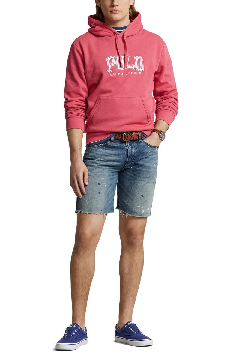 Polo Ralph Lauren Logo Fleece Hoodie, Alternate, color, Nantucket Red