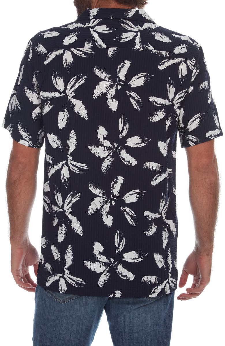 PX Palm Leaf Print Seersucker Camp Shirt, Alternate, color,