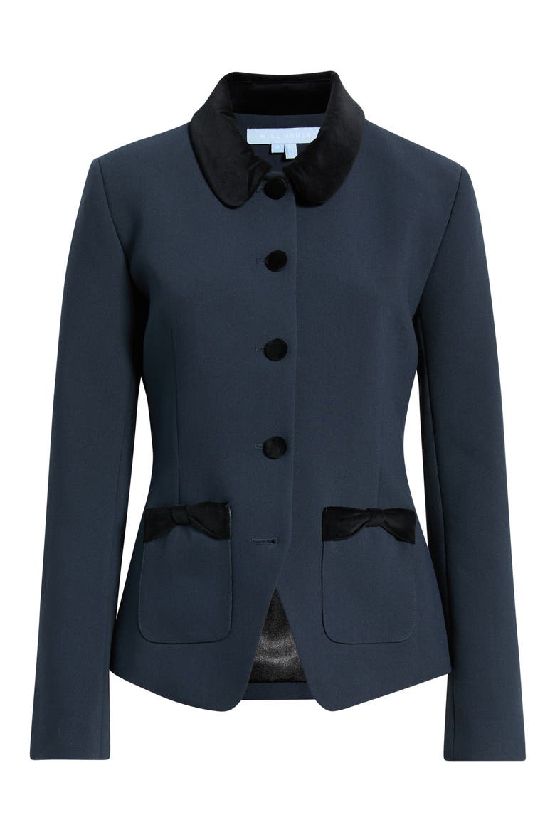 Evalina Peter Pan Collar Jacket, Alternate, color, NAVY