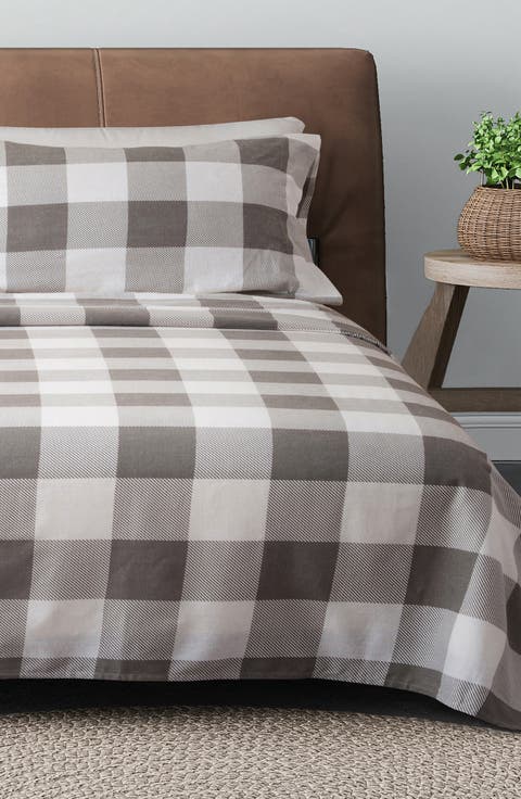 Turkish Cotton Flannel Plaid Sheet Set