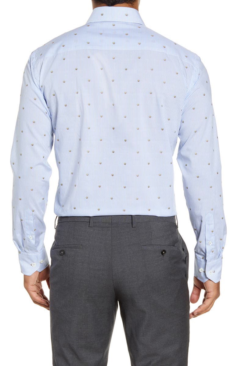 Bugatchi Trim Fit Emoji Print Dress Shirt, Alternate, color, 