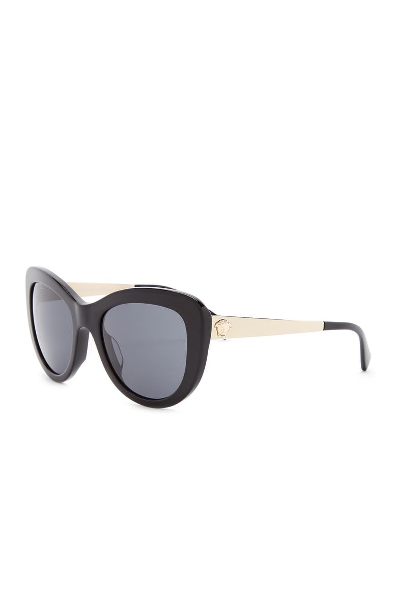 Pop Chic Medusa 54mm Sunglasses, Alternate, color, BLACK