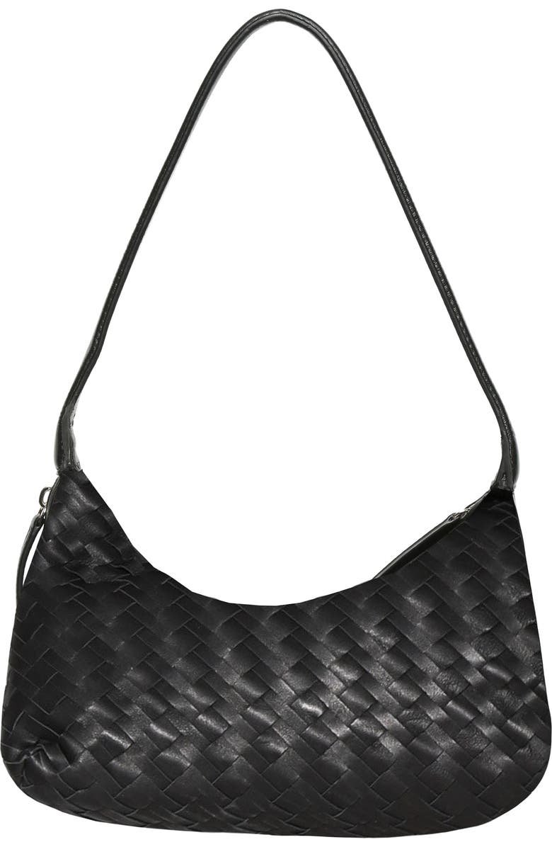 Walter Baker Hazel Woven Leather Shoulder Bag, Main, color, Black