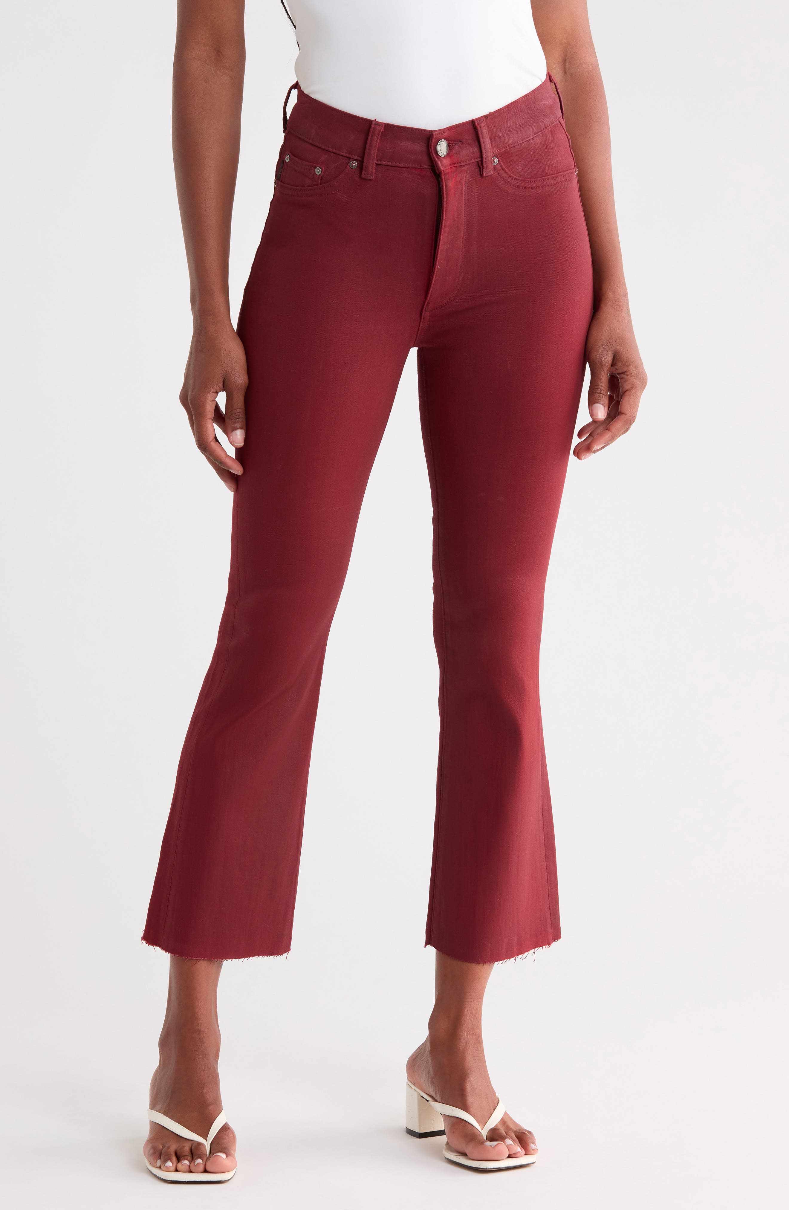 Bridget Instasculpt™ Coated Raw Hem Crop Bootcut Jeans
