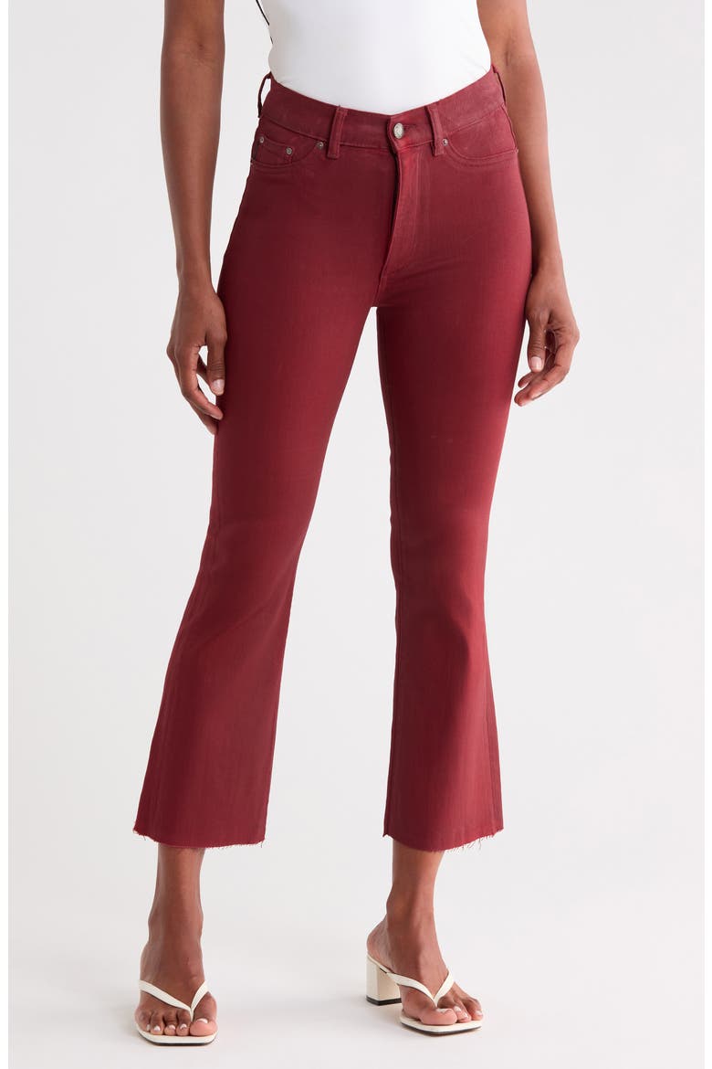 Bridget Instasculpt™ Coated Raw Hem Crop Bootcut Jeans, Main, color, CHERRY COATED