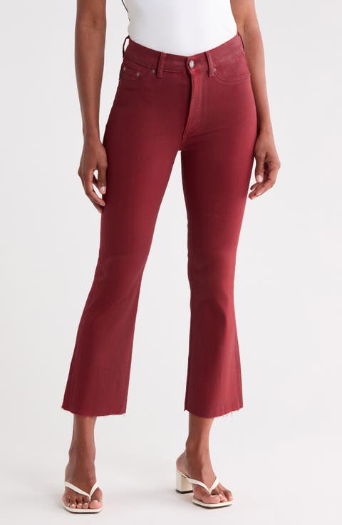 Bridget Instasculpt™ Coated Raw Hem Crop Bootcut Jeans