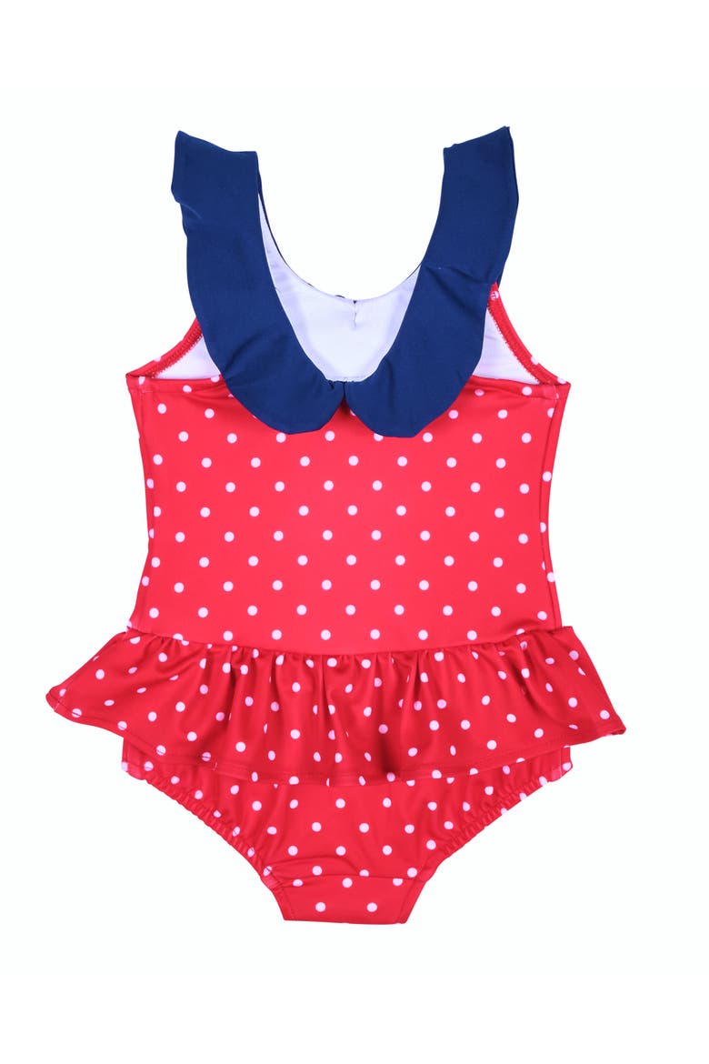 Polka Dot Sailor Swimsuit, Alternate, color, Red/White/Blu