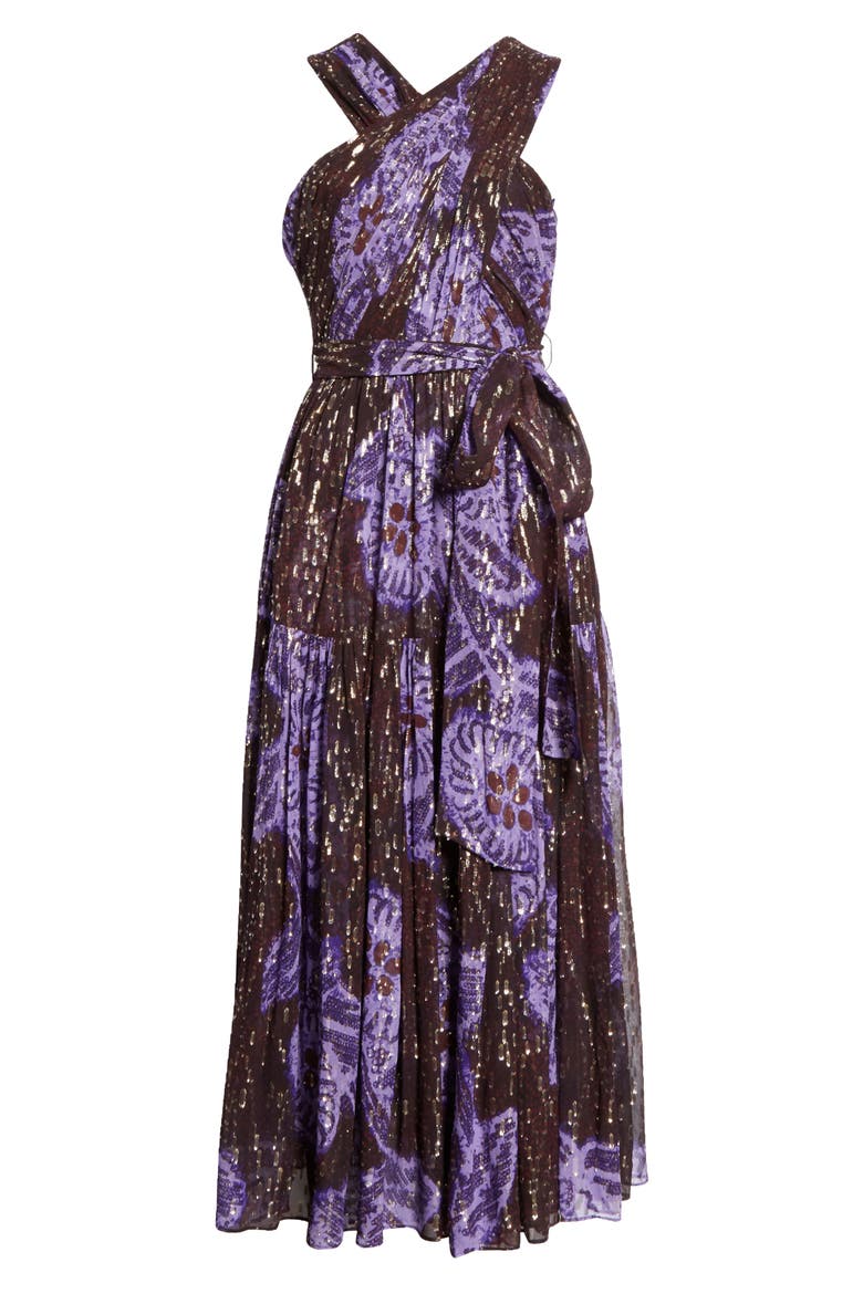 Adora Silk Blend Midi Dress, Alternate, color, VIOLET
