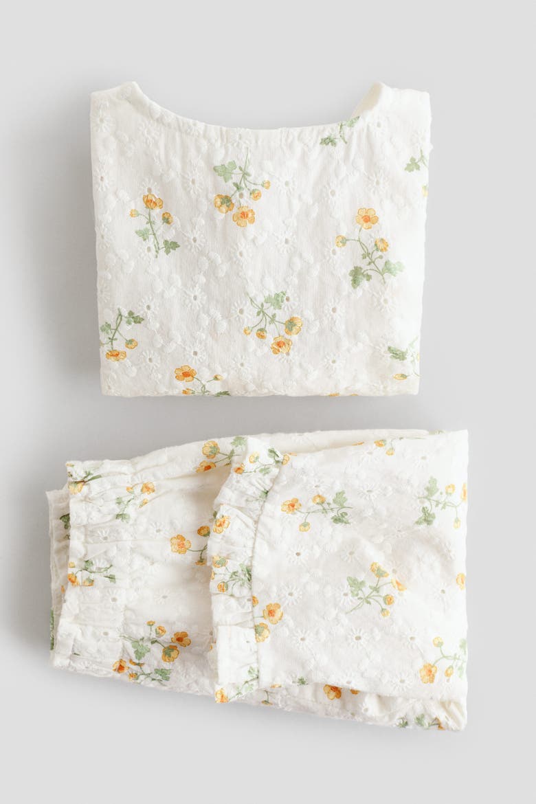 2-piece Broderie Anglaise Set, Alternate, color, White/floral