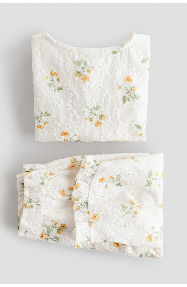 H&M 2-piece Broderie Anglaise Set, Alternate, color, White/Floral