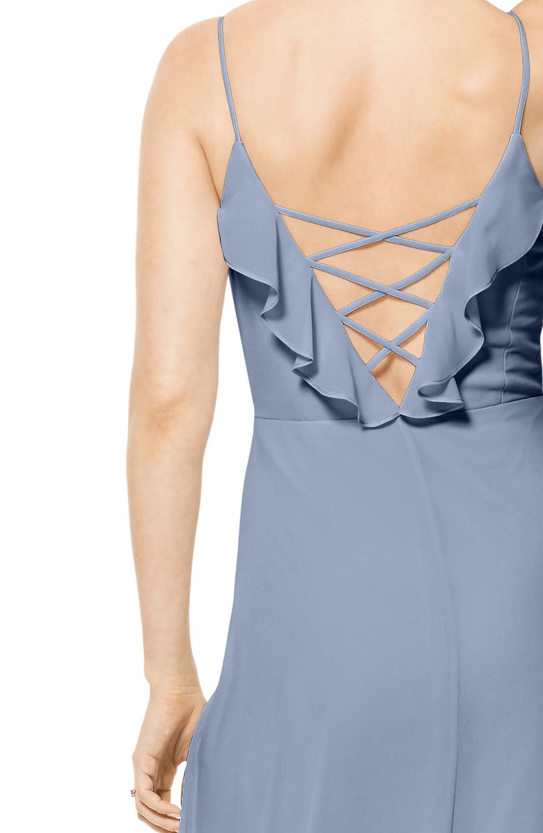 #Levkoff Lattice V-Back Chiffon Gown, Alternate, color, 