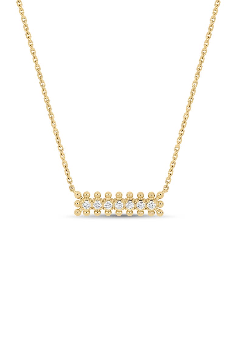 Florentine Diamond Bar Pendant Necklace, Main, color, 18K YELLOW GOLD