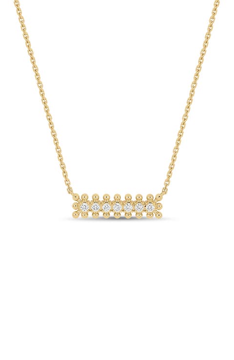 Florentine Diamond Bar Pendant Necklace