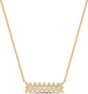 Bony Levy Florentine Diamond Bar Pendant Necklace