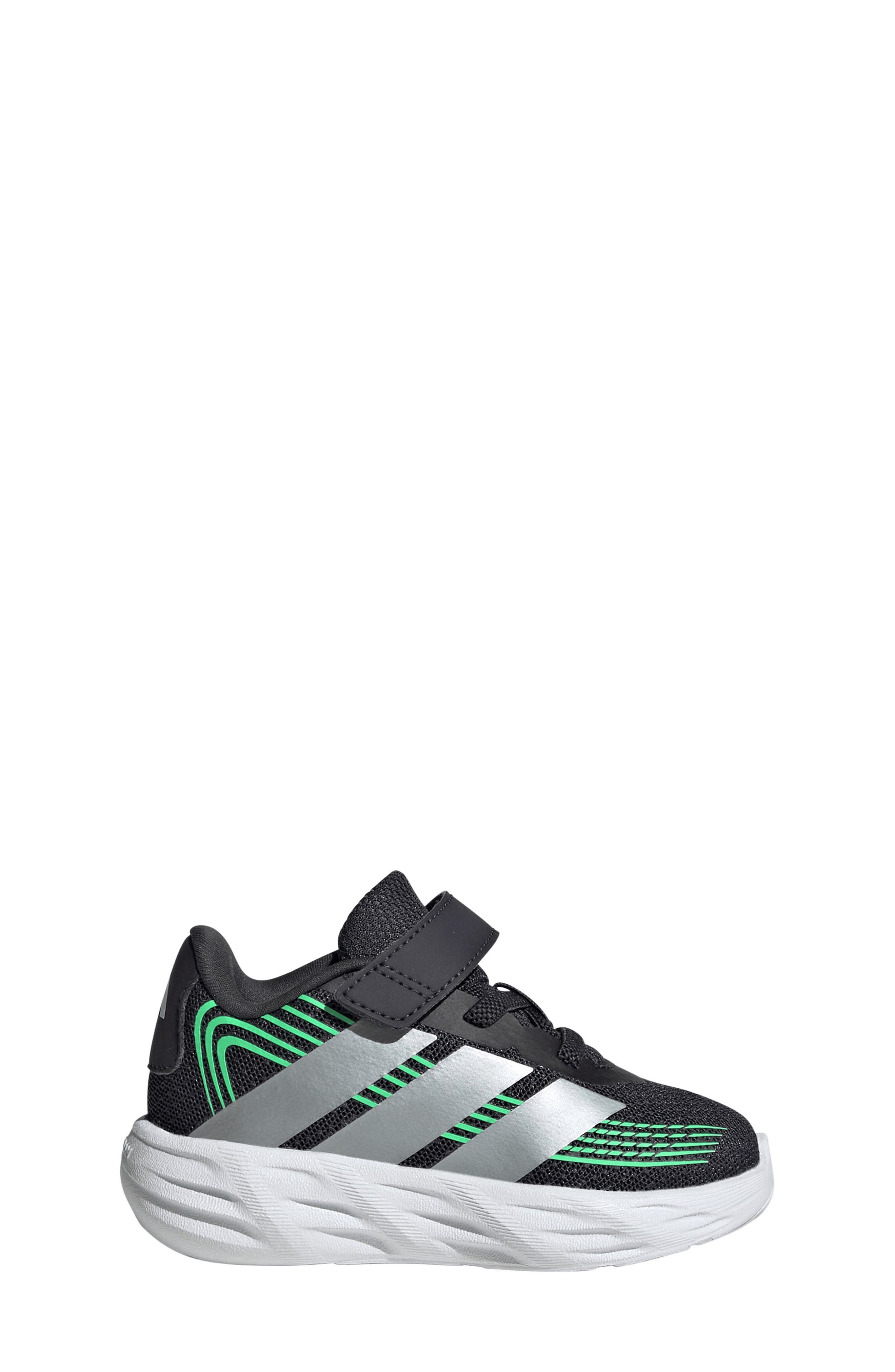 adidas Kids' Galaxy 8 EL Sneaker, Alternate, color, Grey/ Tech Grey/ Green