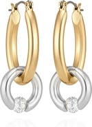 Vince Camuto Two-Tone Link Hoop Earrings