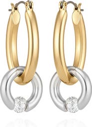 Vince Camuto Two-Tone Link Hoop Earrings