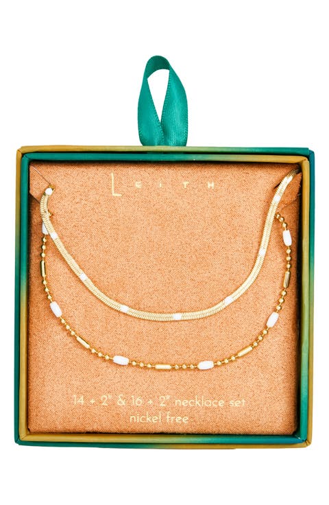 2-Pack Assorted Enamel & Chain Necklaces