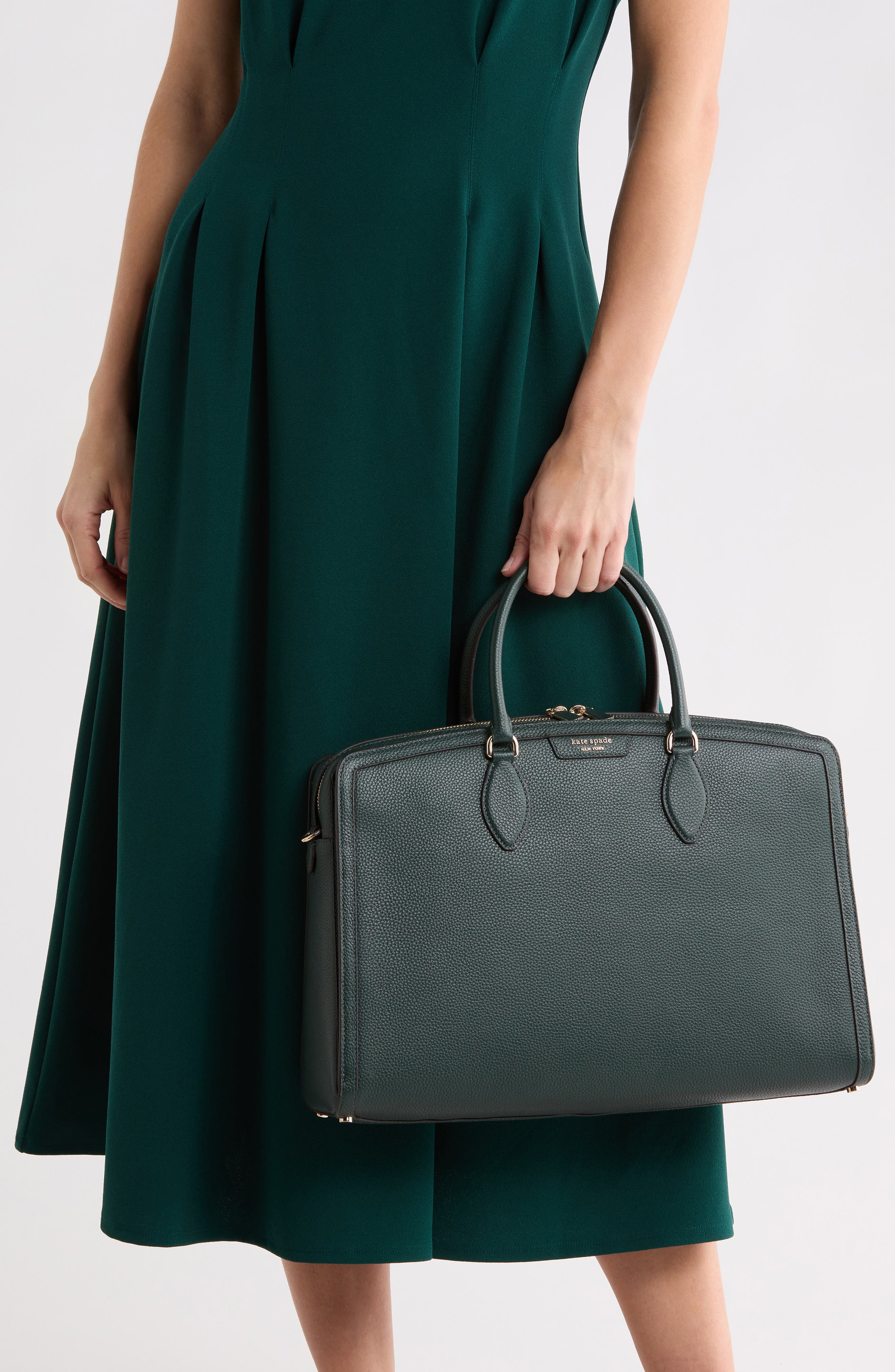 hudson pebbled leather commuter tote, Alternate, color, NORTHERN PINE