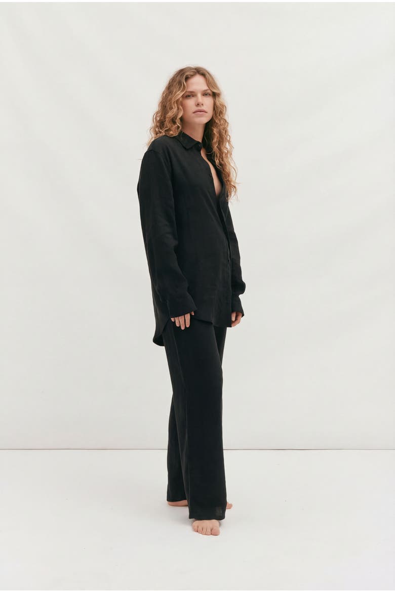 Lounge Pajama Shirt, Alternate, color, Black