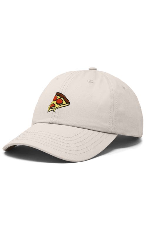 Dalix Pizza Slice Embroidered Dad Hat In Beige