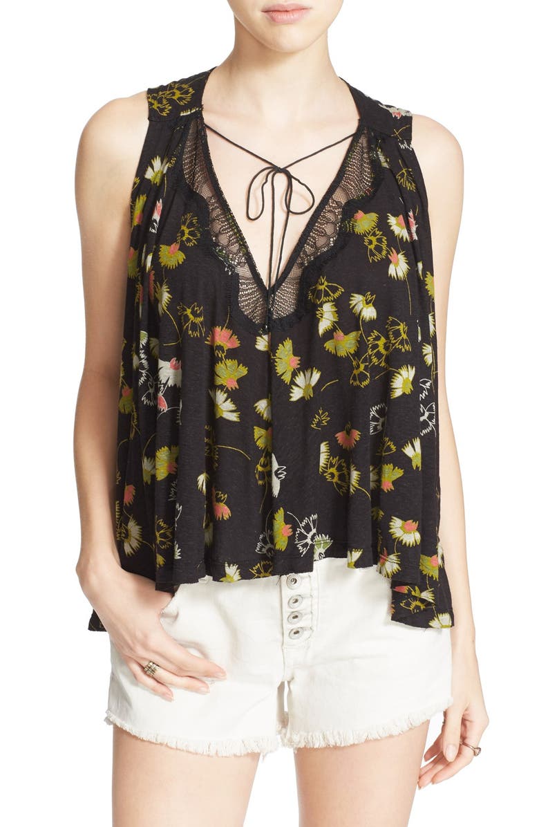 Free People 'Love Potion' Floral Print Sleeveless Knit Top, Main, color, 
