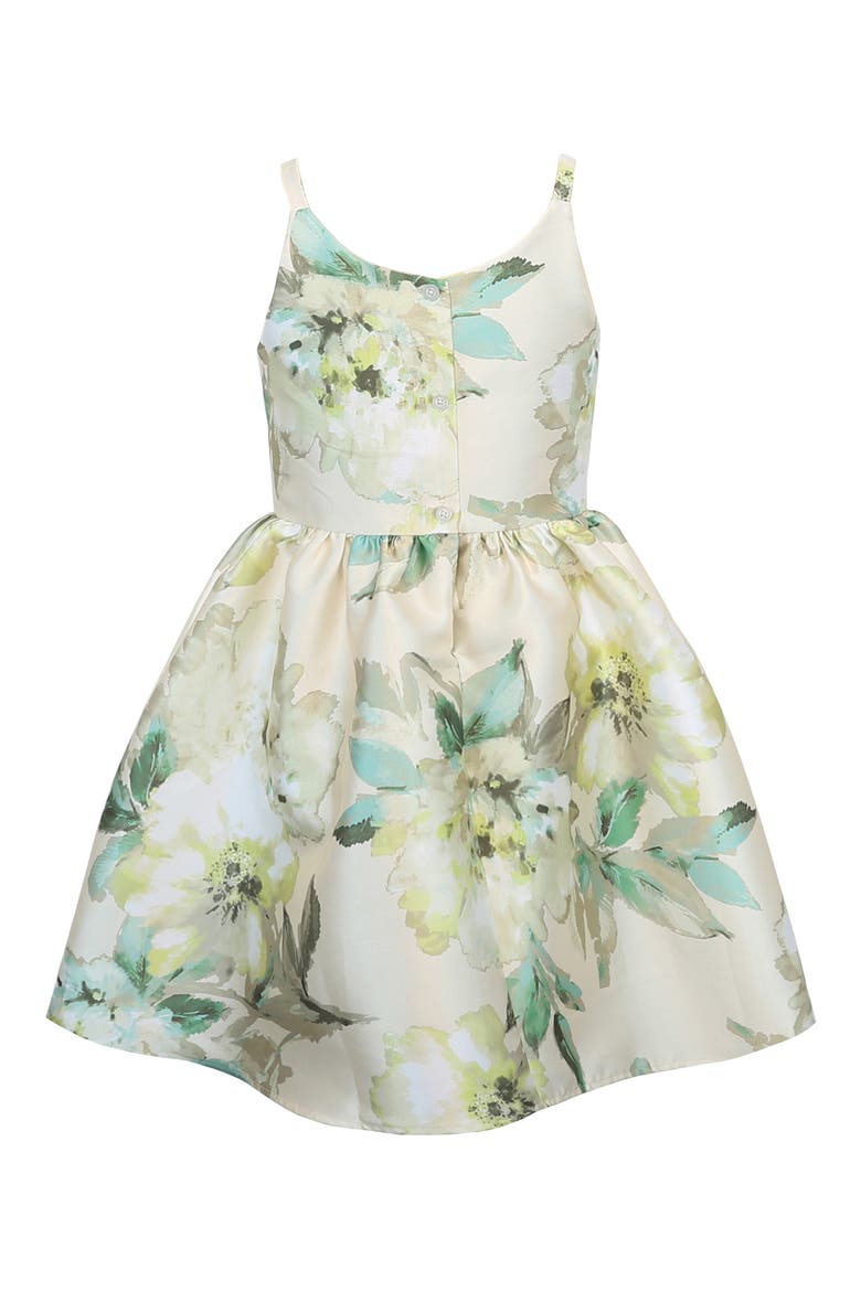 Kids' Floral Mikado Party Dress, Alternate, color, IVORY/MULTI