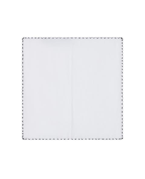 Carlton Linen Cross Stitch Border Pocket Square