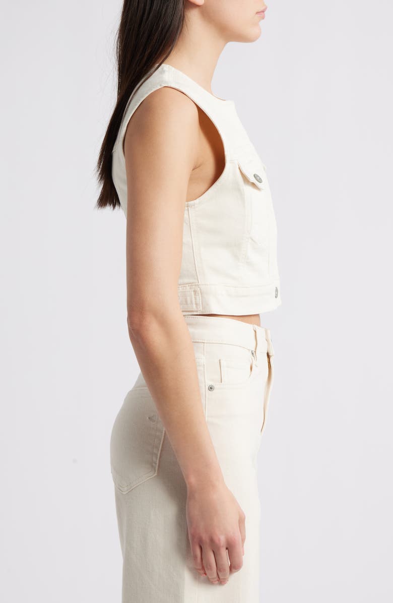 HIDDEN JEANS Crop Trucker Vest, Alternate, color, Cream