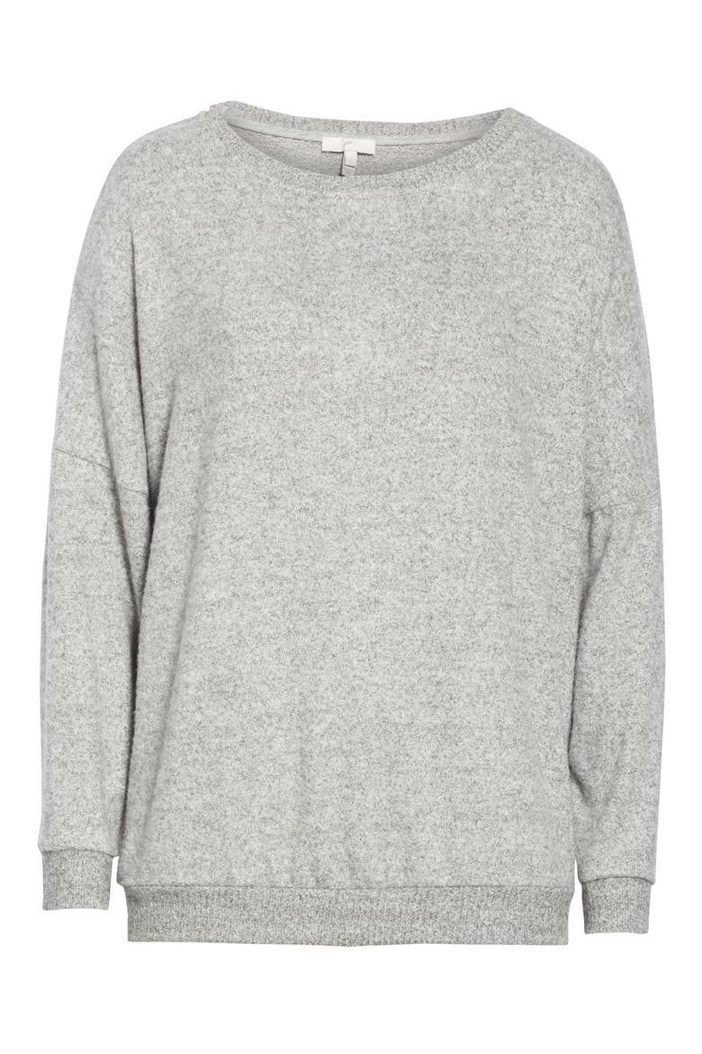 Jennina Drop Shoulder Sweater, Alternate, color, HEATHER GREY