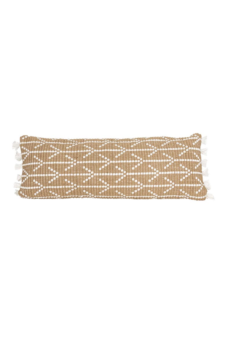 Geometric Arrow Lumbar Pillow Polyester Jute & Cotton With Polyester Fill, Main, color, Beige