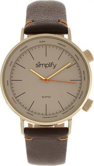 SIMPLIFY The 3300 Leather-Band Watch | Nordstrom display picture 2