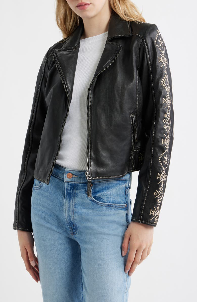 MAURITIUS Cora Leather Jacket, Main, color, Black