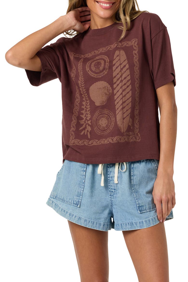 Calico Graphic Easy T-Shirt, Alternate, color, CHOCOLATE