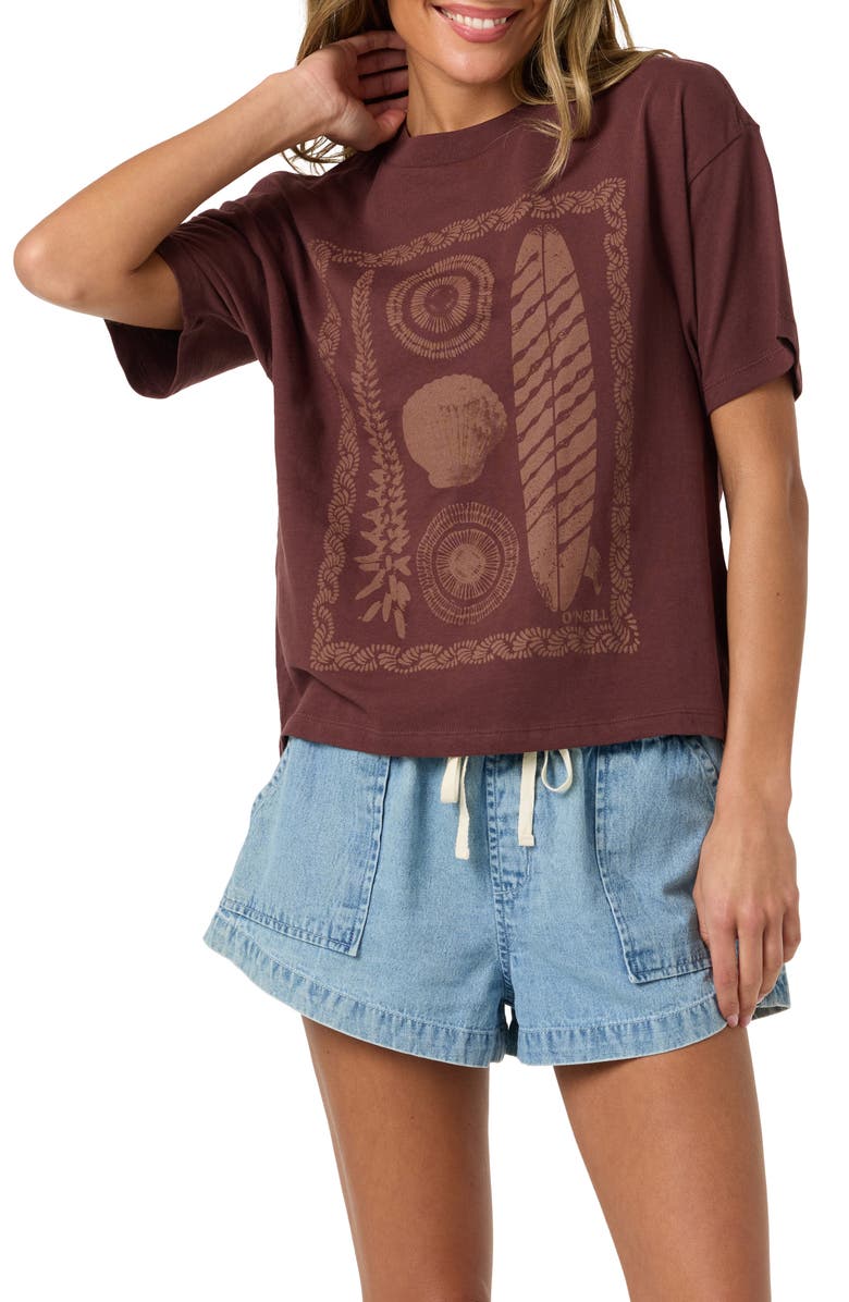 O'Neill Calico Graphic Easy T-Shirt, Alternate, color, Chocolate