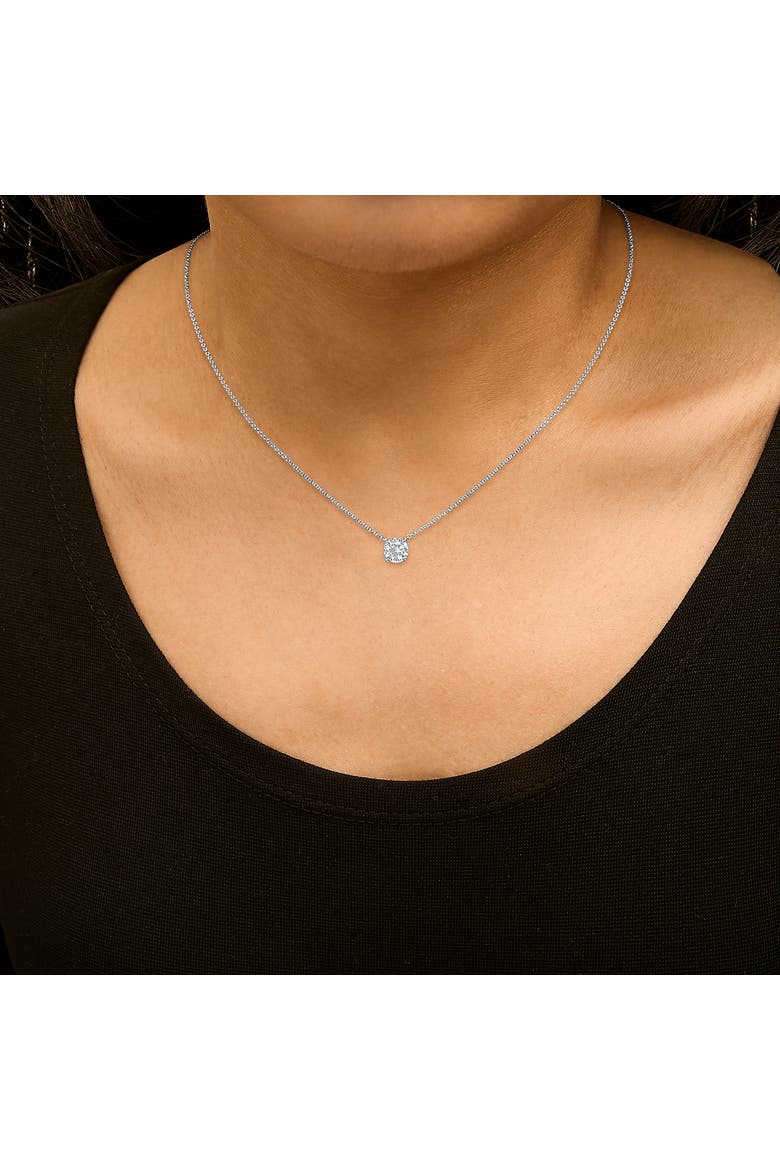 14K White Gold 1.00 Cttw Lab Grown Diamond Solitaire Pendant, Alternate, color, White Gold